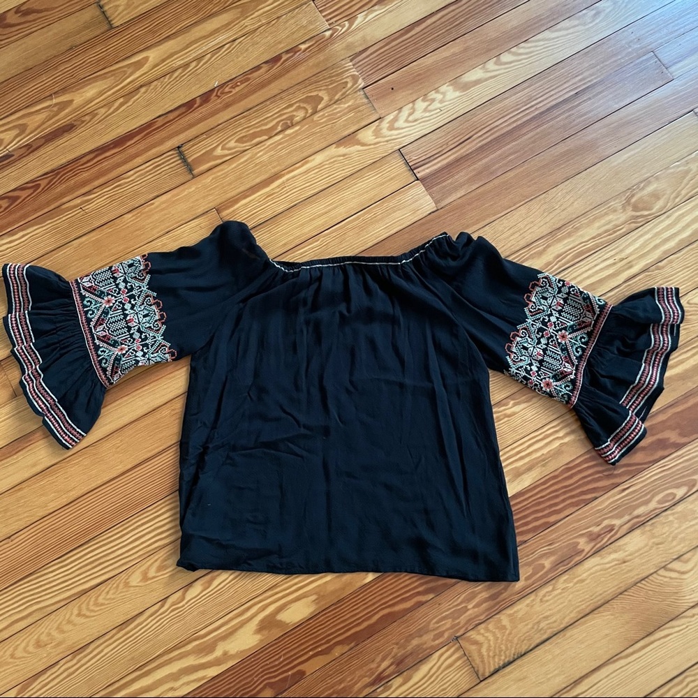 Off the Shoulder Embroidered Top